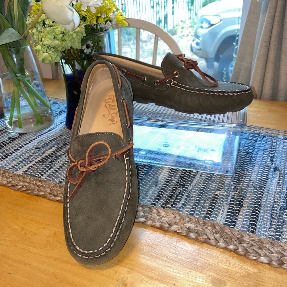 Sperry Mens Loafers Size 9.5 Brown Green Suede Leather